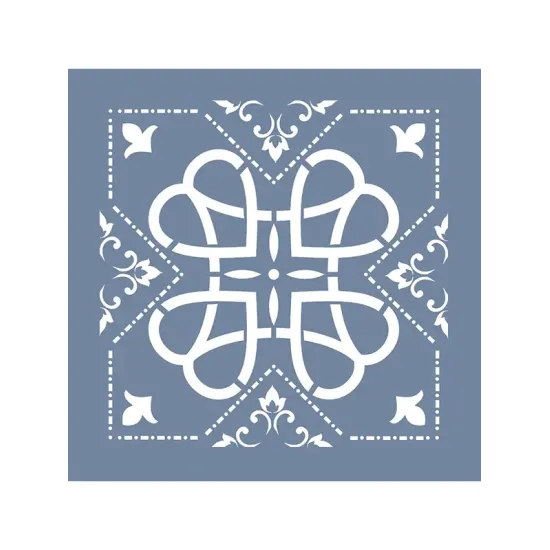 TCS14 Fayans Model Geometrik Çiçek Stencil 30x30cm