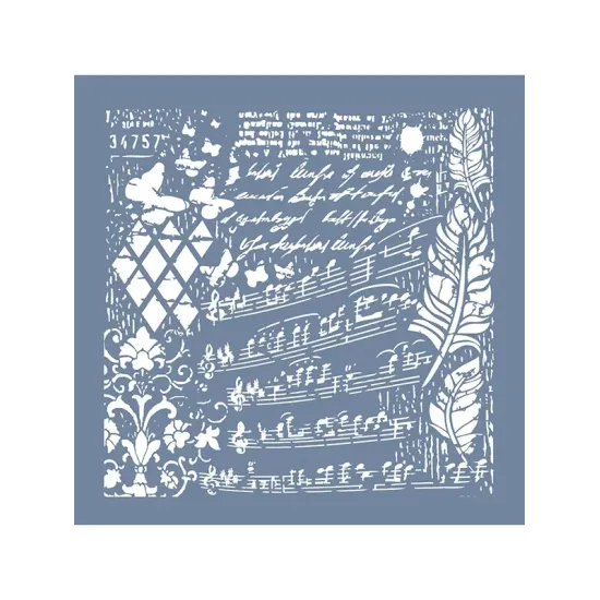 GCS013 Kolaj Model Grunge Duvar Stencil 45x45cm