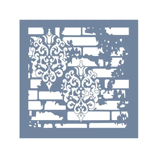 GCSM03 Kolaj Model Grunge Duvar Stencil 25x25cm