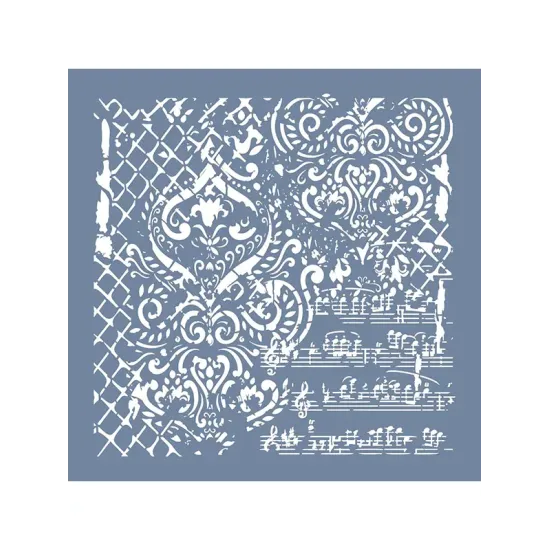 GCSM14 Kolaj Model Grunge Duvar Stencil 25x25cm