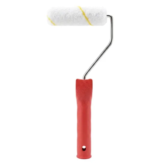 Saten Parmak Rulo Fırça 10cm Metal Saplı