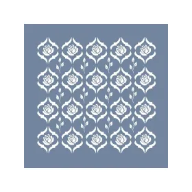 EHB15 Damask Gül Desen Stencil 45x45cm