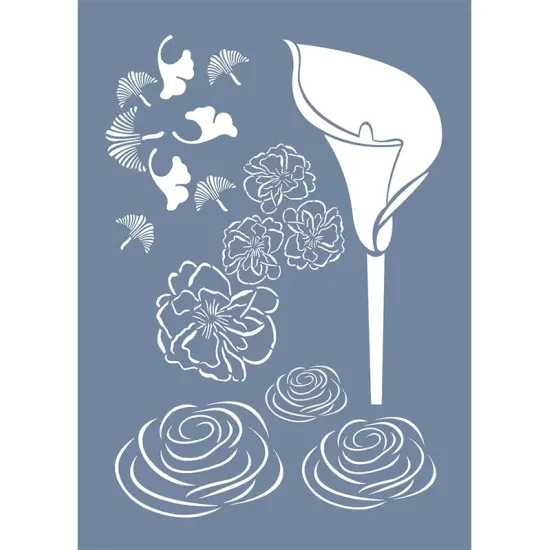 EHB34 Boru Çiçeği Desen Stencil 25x35cm