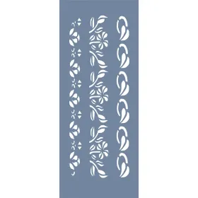 EHB39 Çiçekli Şerit Desen Stencil 10x25cm
