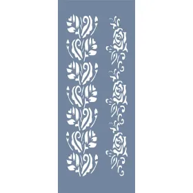 EHB45 Gül Şerit Desen Stencil 10x25cm