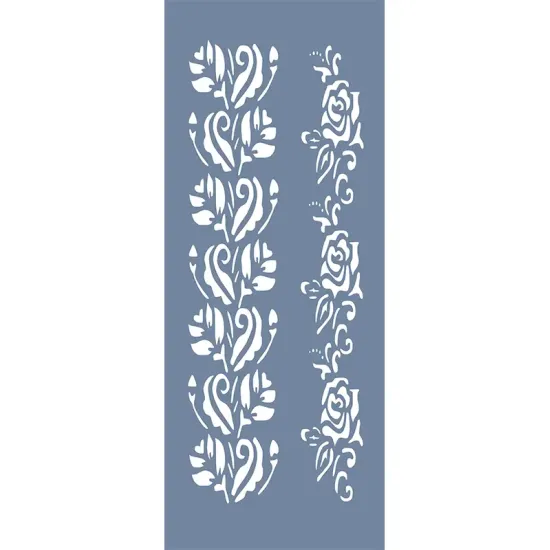 EHB45 Gül Şerit Desen Stencil 10x25cm