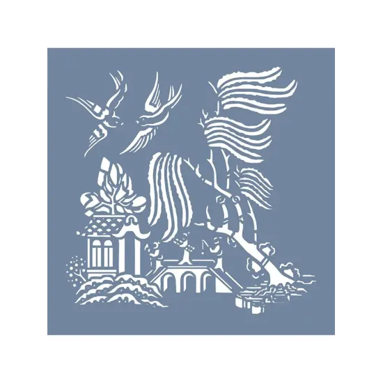 EHBÇ02 Japon Bahçesi Desen Stencil 45x45cm