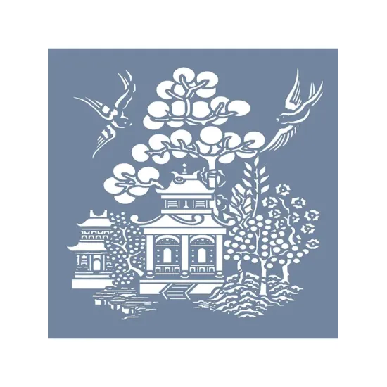 EHBÇ03 Japon Bahçesi Desen Stencil 45x45cm