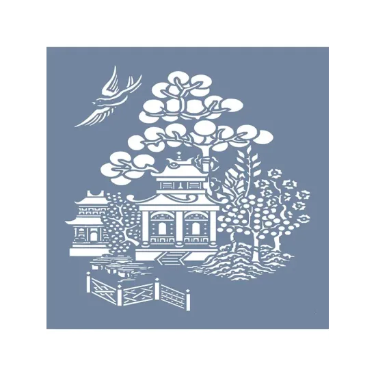 EHBÇ04 Japon Bahçesi Desen Stencil 45x45cm