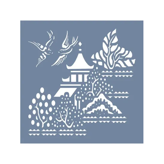 EHBÇ05 Japon Bahçesi Desen Stencil 45x45cm
