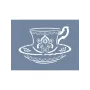 EHBL04 Blue Blanc Fincan Desen Stencil 21x30cm