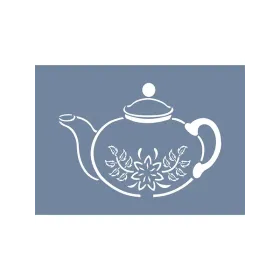 EHBL06 Blue Blanc Çaydanlık Desen Stencil 15x20cm