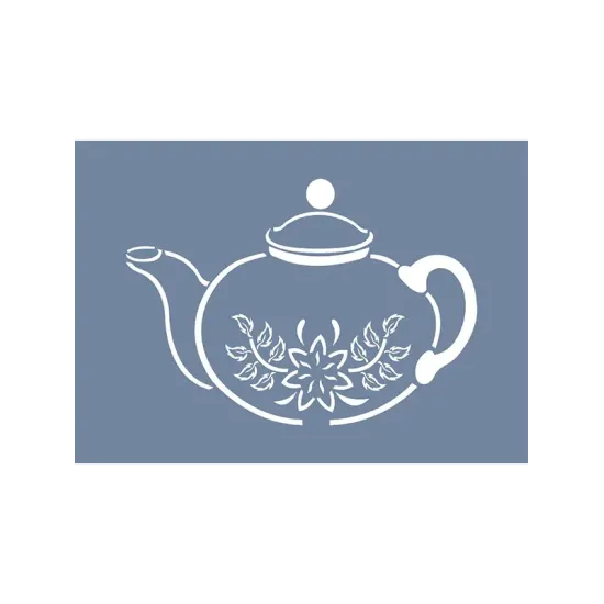 EHBL06 Blue Blanc Çaydanlık Desen Stencil 25x35cm