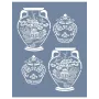 EHBL10 Blue Blanc Vazo Desen Stencil 35x45cm