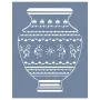EHBL11 Blue Blanc Vazo Desen Stencil 35x45cm