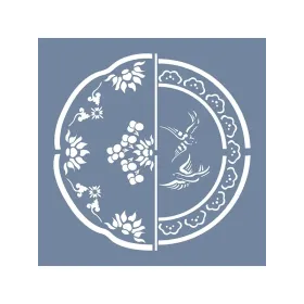 EHBL13 Blue Blanc Tabak Desen Stencil 20x20cm