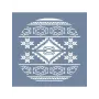 EHBL14 Blue Blanc Kilim Desen Stencil 60x60cm