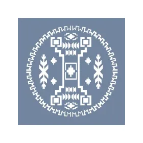 EHBL15 Blue Blanc Kilim Desen Stencil 25x25cm
