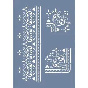 EHBR68 Köşe Bordür Desen Stencil 21x30cm