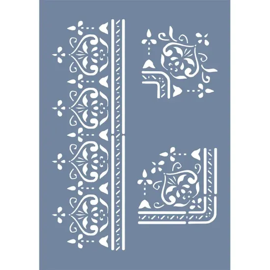 EHBR68 Köşe Bordür Desen Stencil 21x30cm