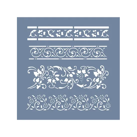 EHBR69 Bordür Desen Stencil 20x20cm