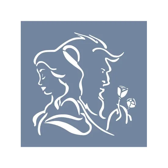 EHÇ19 Güzel ve Çirkin Desen Stencil 20x20cm