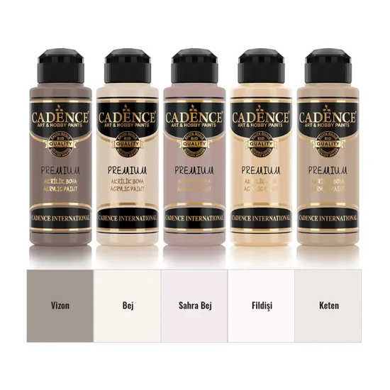 5x120 Premium Akrilik Boya Seti - Soft Bej ve Vizon Dinginlik Renkleri