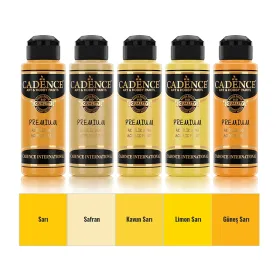 5x120 Premium Akrilik Boya Seti - Canlı Güneş ve Bahar Sarısı Renkleri