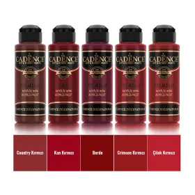 5x120 Premium Akrilik Boya Seti - Klasik Kırmızı ve Bordo Tutkusu  Renkleri